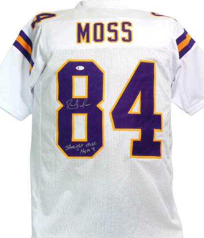 Randy Moss Minnesota Viking Autographed White Pro Style Jersey - (BAS COA)