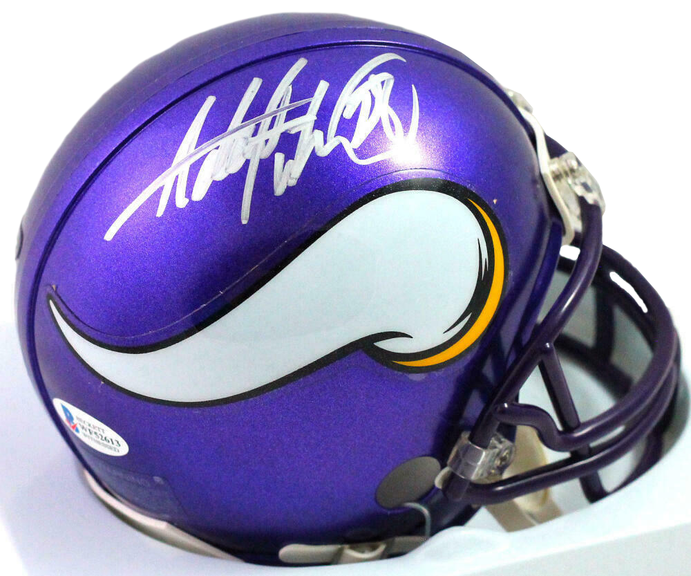 Adrian Peterson Minnesota Vikings Autographed 06-12 TB Mini Helmet-(BAS COA), , 