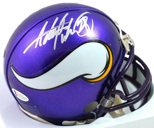 Adrian Peterson Minnesota Vikings Autographed 06-12 TB Mini Helmet-(BAS COA), , 