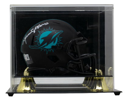Mercury Morris Miami Dolphins Signed Mini Speed Replica Eclipse Helmet w/Case (BAS COA)
