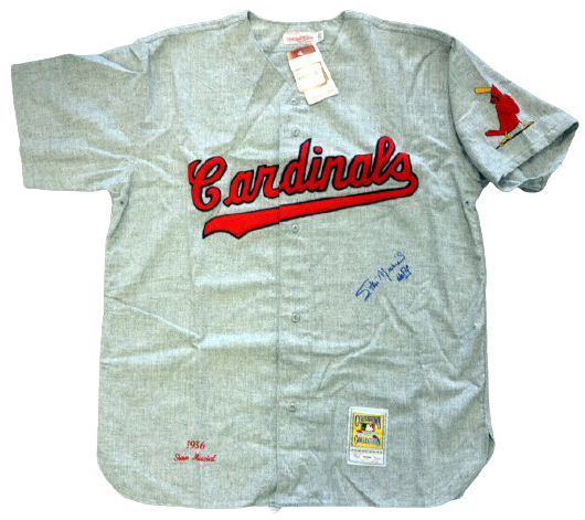 Stan Musial St. Louis Cardinals Signed Gray M&N Jersey HOF 69 Size 44 (PSA/DNA COA)