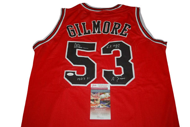 ARTIS GILMORE BULLS COLONELS Denver Nuggets autographed signed JERSEY (JSA COA)
