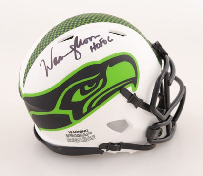 WARREN MOON SIGNED AUTOGRAPHED SEATTLE SEAHAWKS MINI HELMET JSA COA HOF 06