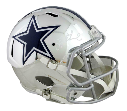 Troy Aikman Dallas Cowboys Autographed F/S Chrome Helmet- (BAS COA)