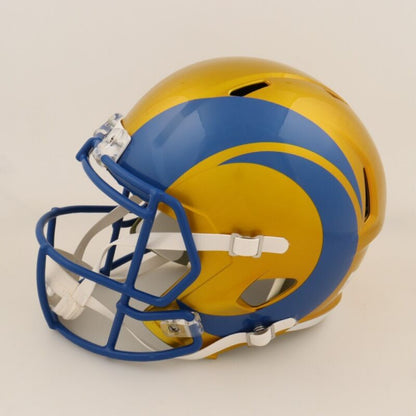 MARSHALL FAULK SIGNED AUTOGRAPHED ST. LOUIS RAMS FLASH HELMET JSA COA LA