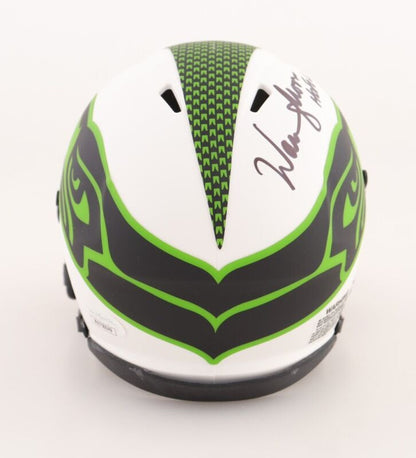 WARREN MOON SIGNED AUTOGRAPHED SEATTLE SEAHAWKS MINI HELMET JSA COA HOF 06