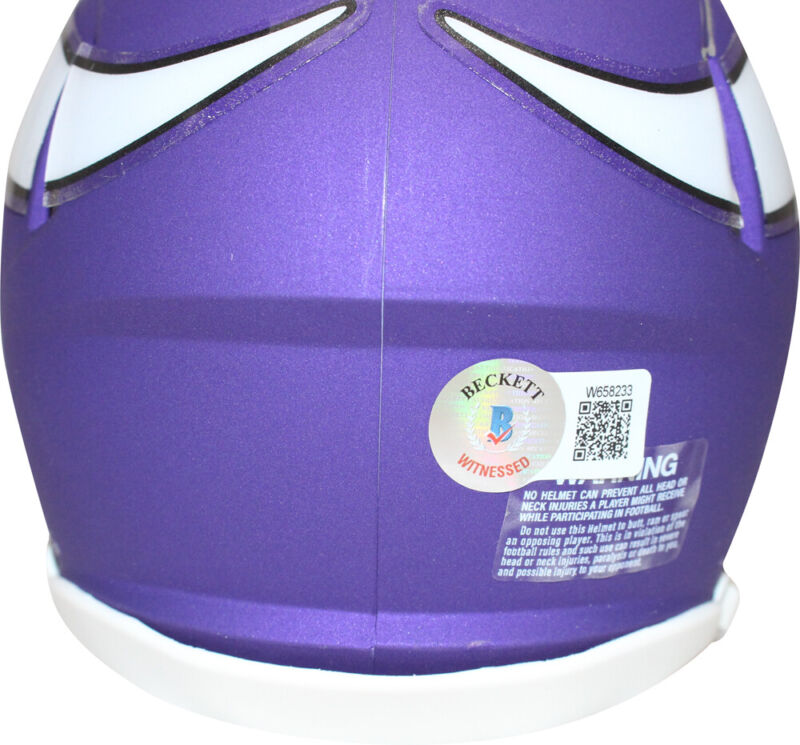 Jordan Addison Signed Minnesota Vikings Mini Helmet Beckett 40985