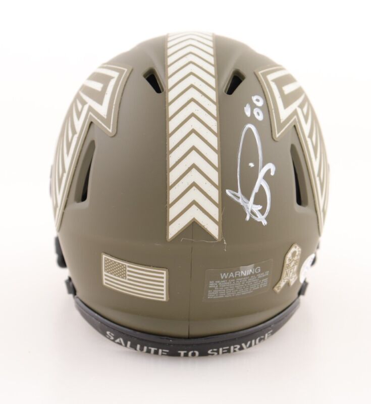 ANDRE RISON AUTOGRAPHED ATLANTA FALCONS SALUTE TO SERVICE MINI HELMET PSA COA