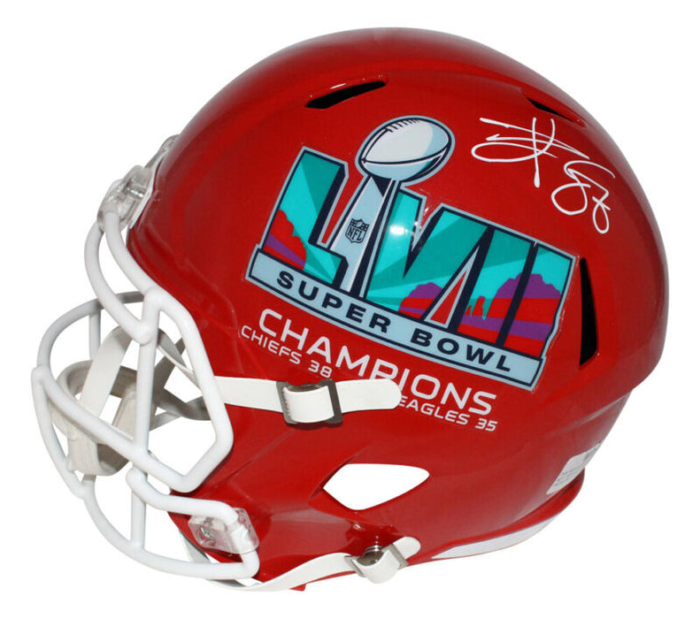 Tavis Kelce Signed Kansas City Chiefs SB 57 F/S Speed Helmet BAS 40398