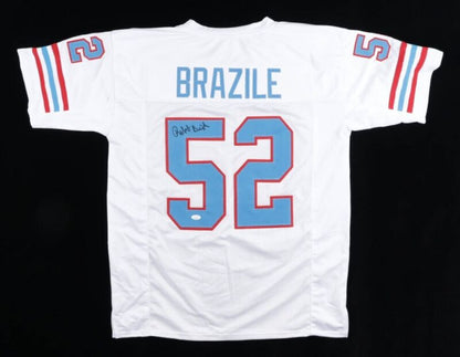 ROBERT BRAZILE SIGNED AUTOGRAPHED HOUSTON OILERS CUSTOM JERSEY JSA COA