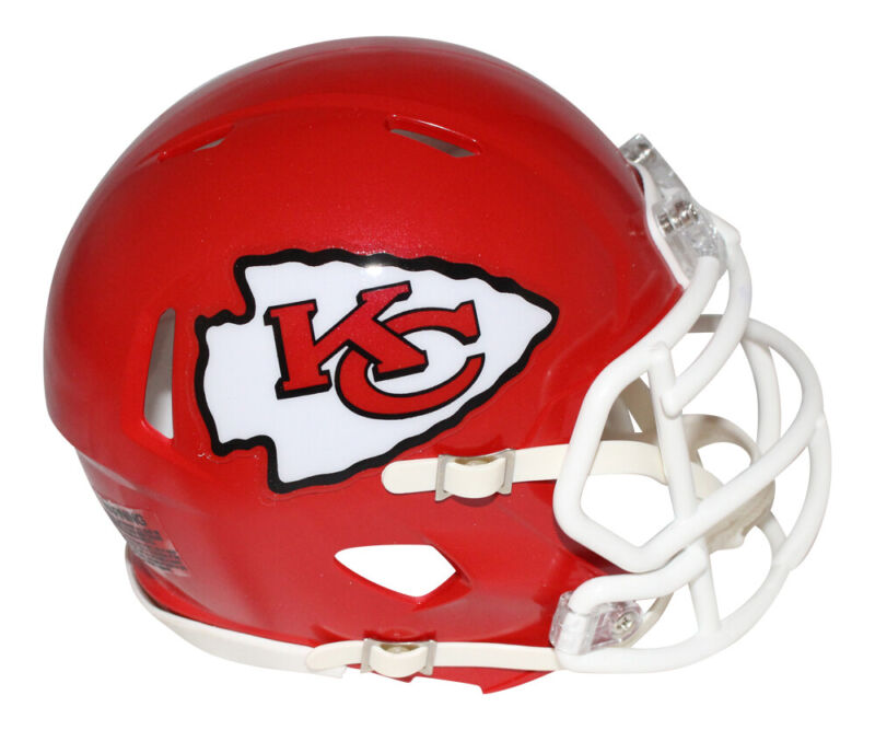 Tavis Kelce Autographed Kansas City Chiefs SB 57 Champs Mini BAS 40367