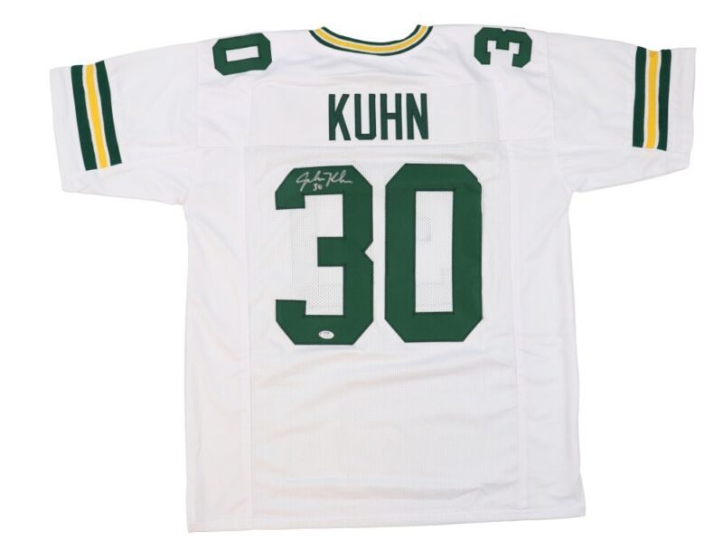 JOHN KUHN SIGNED AUTOGRAPHED GREEN BAY PACKERS CUSTOM JERSEY PSA COA
