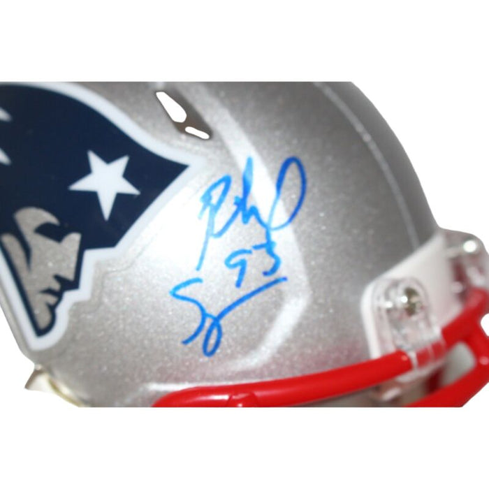 Richard Seymour Signed New England Patriots Speed Mini Helmet Beckett 42352