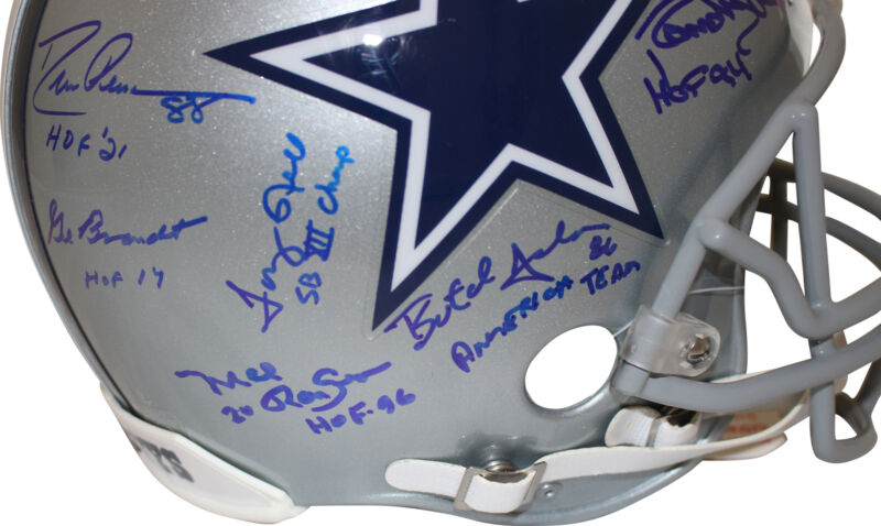 Dallas Cowboys Super Bowl XII Autographed Authentic Helmet 8 Sigs Beckett 34591