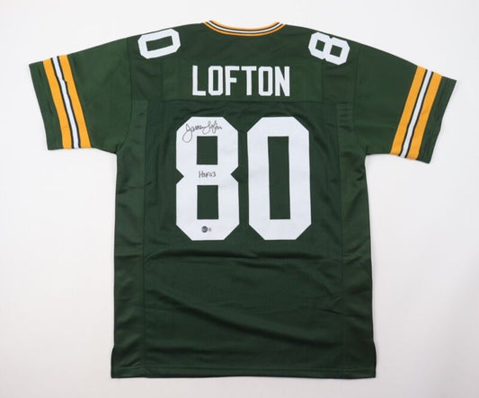 JAMES LOFTON SIGNED AUTOGRAPHED GREEN BAY PACKERS CUSTOM JERSEY BECKETT COA HOF