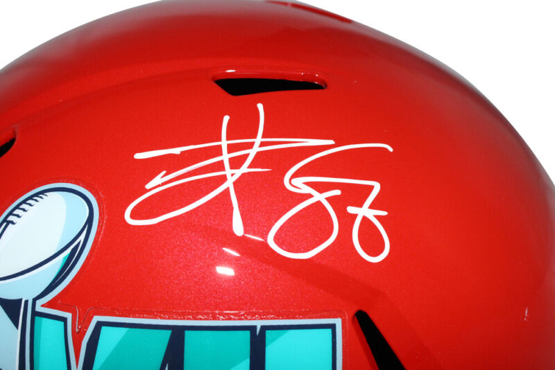 Tavis Kelce Signed Kansas City Chiefs SB 57 F/S Speed Helmet BAS 40398
