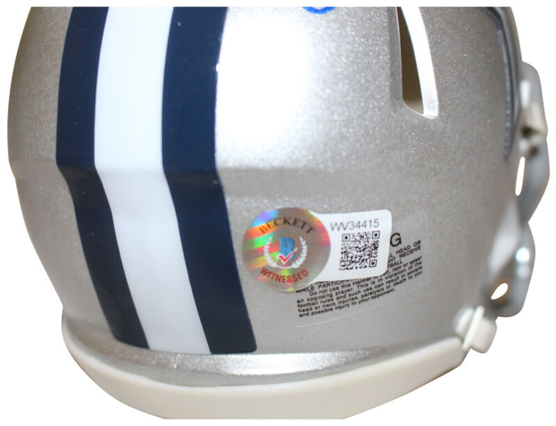 Drew Pearson Autographed Dallas Cowboys Speed Mini Helmet HOF BAS 37335