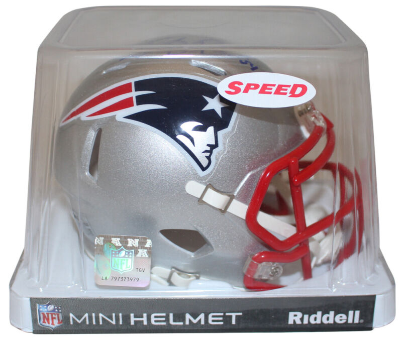 Tedy Bruschi Autographed New England Patriots Speed Mini Helmet Beckett 37011