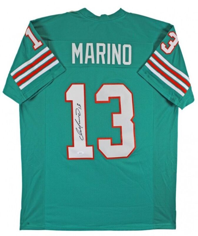 DAN MARINO SIGNED AUTOGRAPHED MIAMI DOLPHINS CUSTOM JERSEY JSA COA