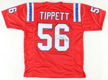 ANDRE TIPPETT SIGNED AUTOGRAPHED NEW ENGLAND PATRIOTS CUSTOM JERSEY JSA COA HOF