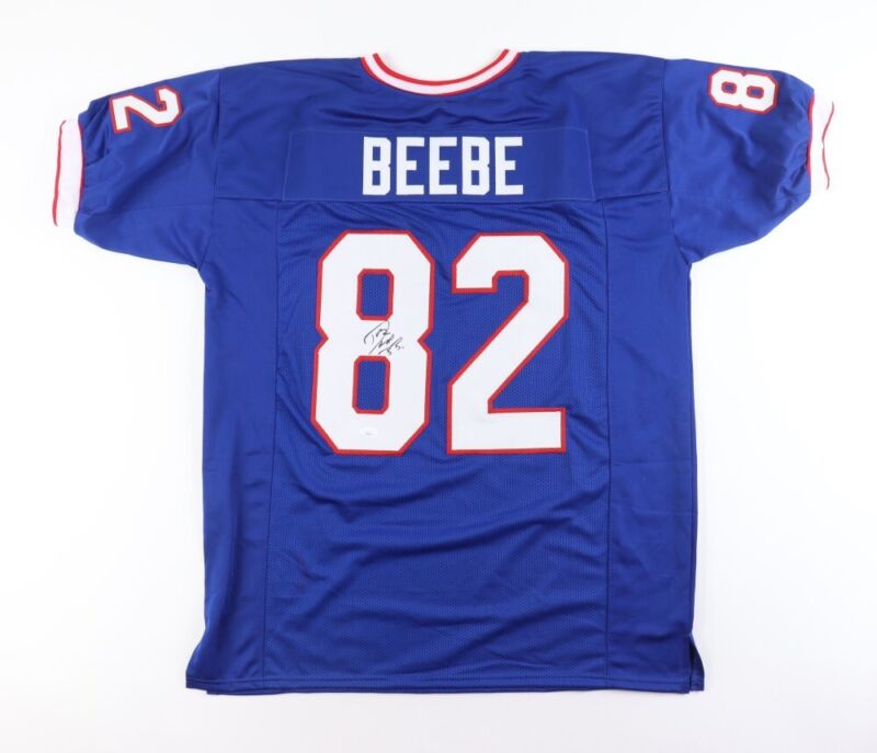 DON BEEBE SIGNED AUTOGRAPHED BUFFALO BILLS CUSTOM JERSEY JSA COA