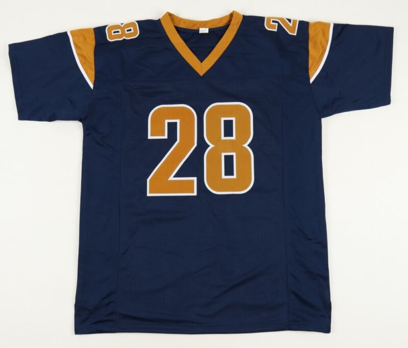 MARSHALL FAULK SIGNED AUTOGRAPHED ST LOUIS RAMS CUSTOM JERSEY JSA COA LA