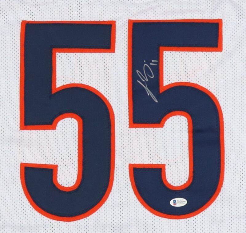 LANCE BRIGGS SIGNED AUTOGRAPHED CHICAGO BEARS CUSTOM JERSEY BECKETT COA