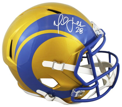 MARSHALL FAULK SIGNED AUTOGRAPHED ST. LOUIS RAMS FLASH HELMET JSA COA LA
