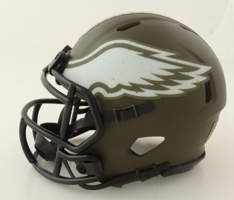 VINCE PAPALE SIGNED AUTOGRAPHED EAGLES SALUTE TO SERVICE MINI HELMET JSA COA