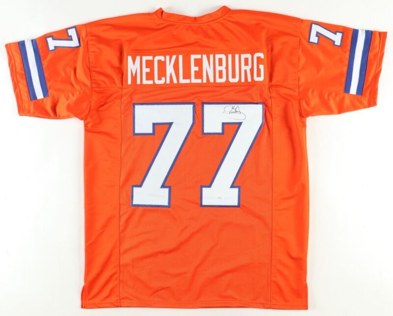 KARL MECKLENBURG SIGNED AUTOGRAPHED DENVER BRONCOS CUSTOM JERSEY JSA COA