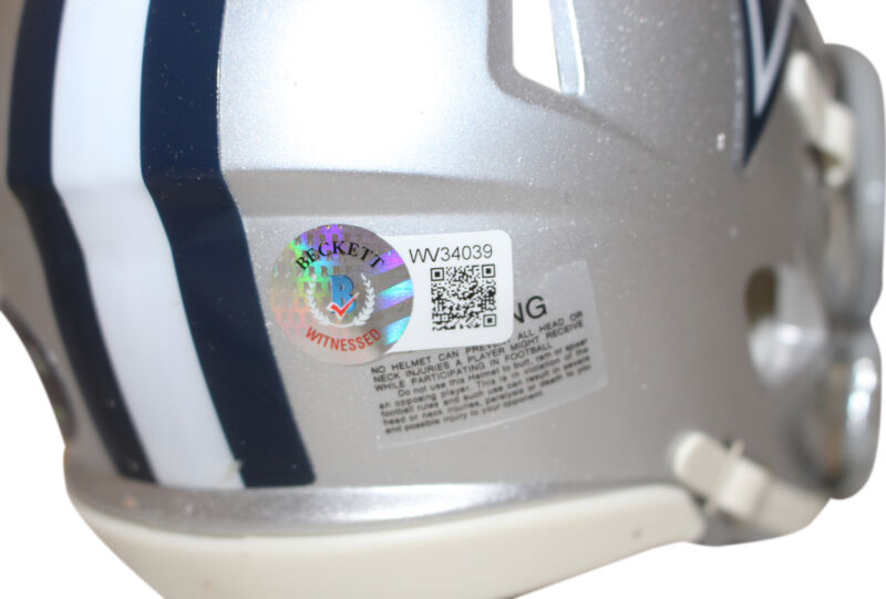 Emmitt Smith Autographed Dallas Cowboys Speed Mini Helmet Beckett 37343