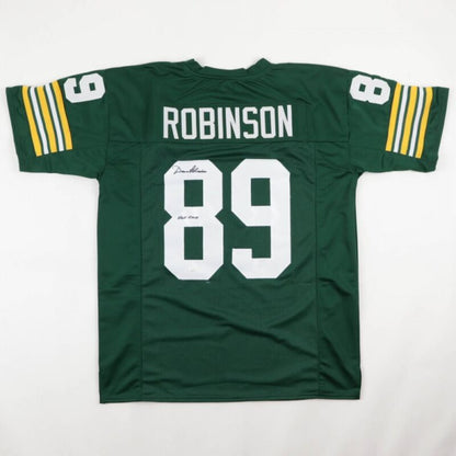 DAVE ROBINSON SIGNED AUTOGRAPHED GREEN BAY PACKERS CUSTOM JERSEY "HOF" JSA COA