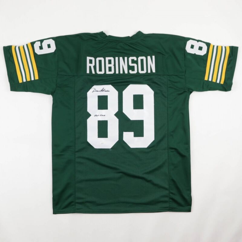 DAVE ROBINSON SIGNED AUTOGRAPHED GREEN BAY PACKERS CUSTOM JERSEY "HOF" JSA COA