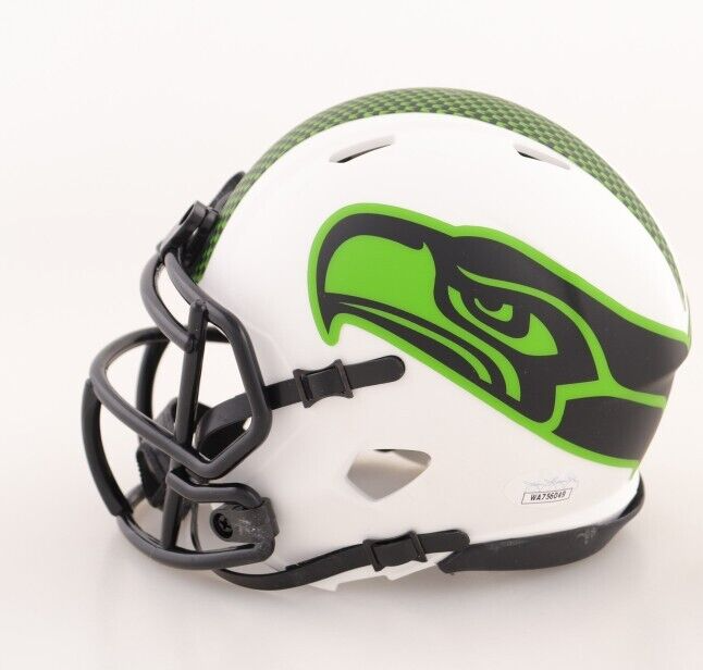 WARREN MOON SIGNED AUTOGRAPHED SEATTLE SEAHAWKS MINI HELMET JSA COA HOF 06