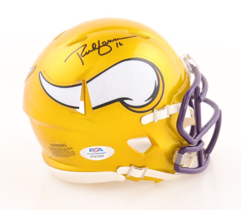 RICH GANNON SIGNED AUTOGRAPHED MINNESOTA VIKINGS FLASH MINI HELMET PSA COA