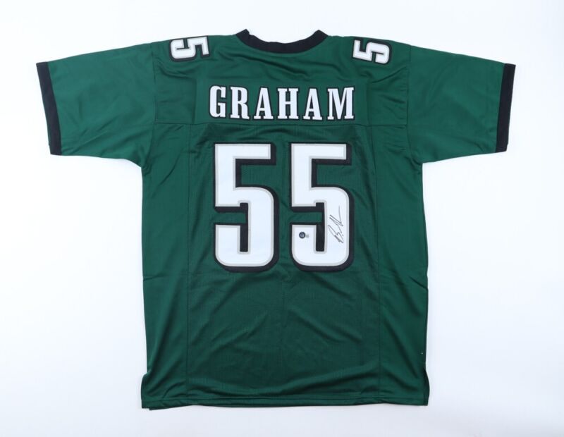 BRANDON GRAHAM SIGNED AUTOGRAPHED PHILADELPHIA EAGLES CUSTOM JERSEY BECKETT COA