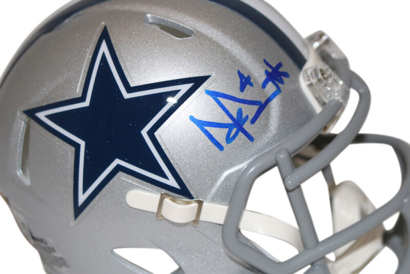 Dak Prescott Autographed Dallas Cowboys Speed Mini Helmet Beckett 34805