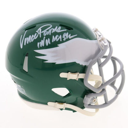 VINCE PAPALE SIGNED AUTOGRAPHED PHILADELPHIA EAGLES MINI HELMET JSA COA