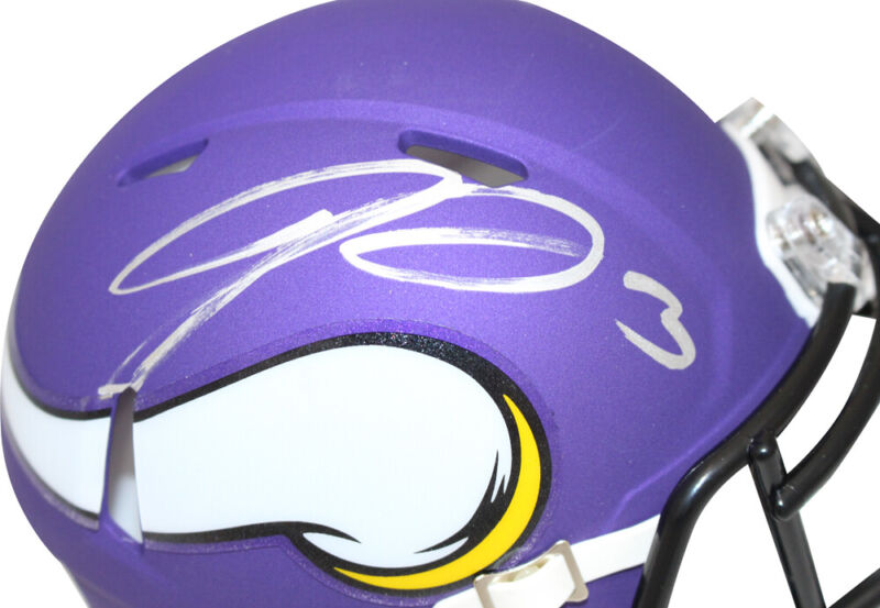 Jordan Addison Signed Minnesota Vikings Mini Helmet Beckett 40985