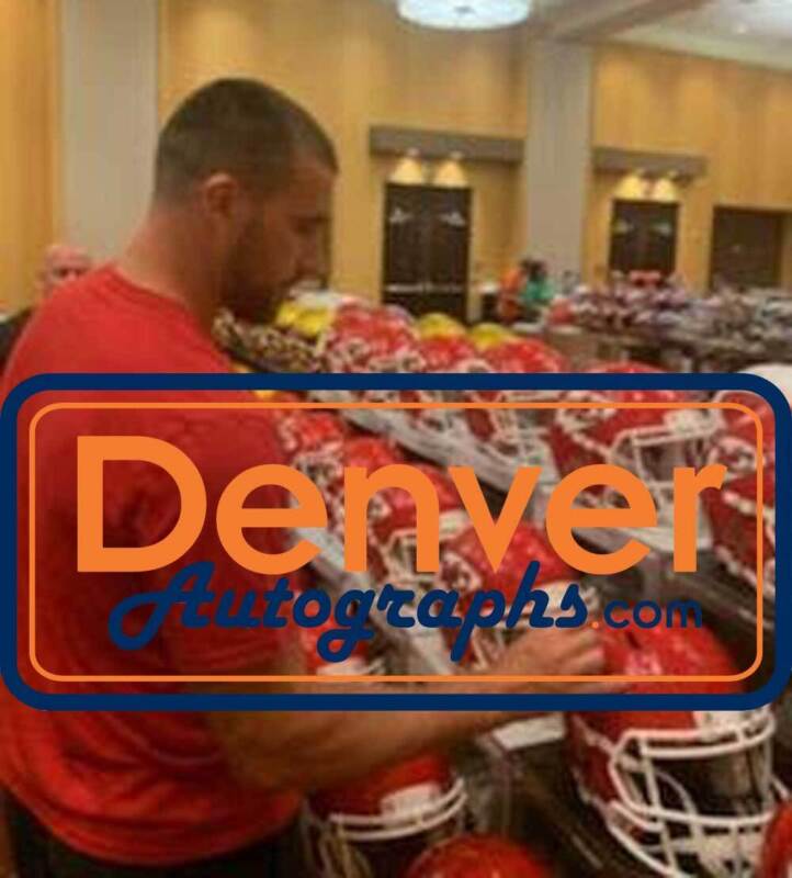 Travis Kelce Autographed Kansas City Chiefs F/S Speed Helmet Beckett BAS 34455