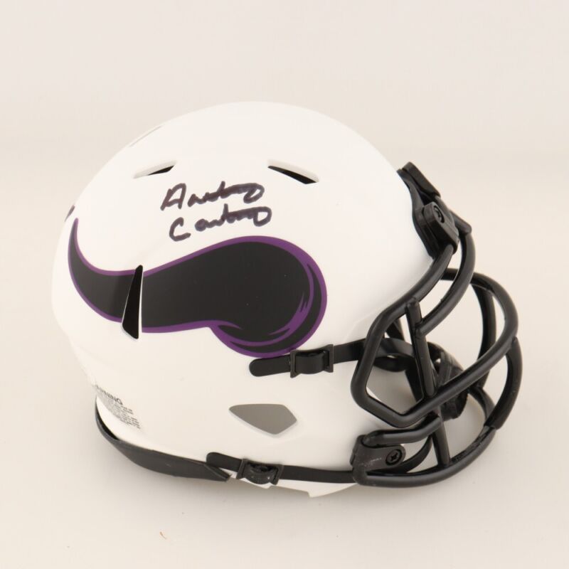 ANTHONY CARTER AUTOGRAPHED MINNESOTA VIKINGS LUNAR MINI HELMET JSA COA