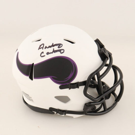 ANTHONY CARTER AUTOGRAPHED MINNESOTA VIKINGS LUNAR MINI HELMET JSA COA