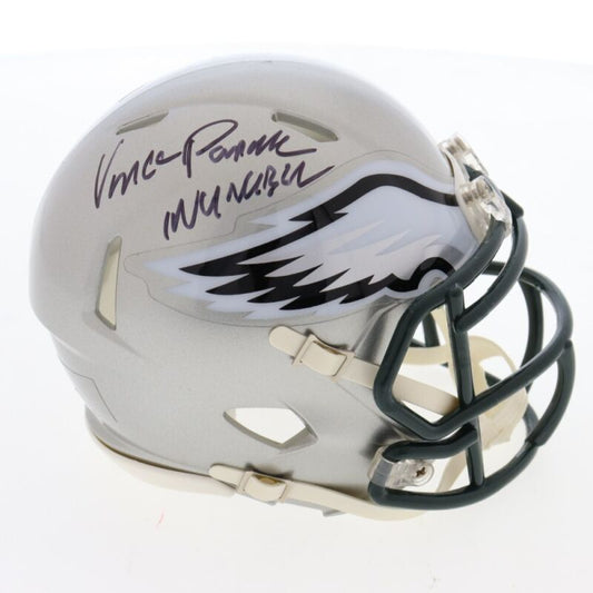 VINCE PAPALE SIGNED AUTOGRAPHED PHILADELPHIA EAGLES FLASH MINI HELMET JSA COA