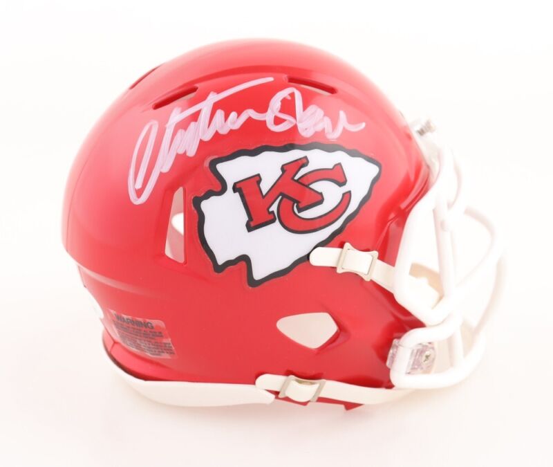 CHRISTIAN OKOYE SIGNED AUTOGRAPHED KANSAS CITY CHIEFS SPEED MINI HELMET JSA COA