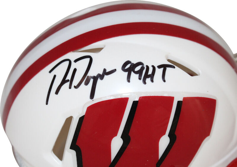 Ron Dayne Autographed Wisconsin Badgers Speed Mini Helmet Beckett 40501