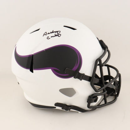 ANTHONY CARTER AUTOGRAPHED MINNESOTA VIKINGS LUNAR SPEED REPLICA HELMET JSA COA