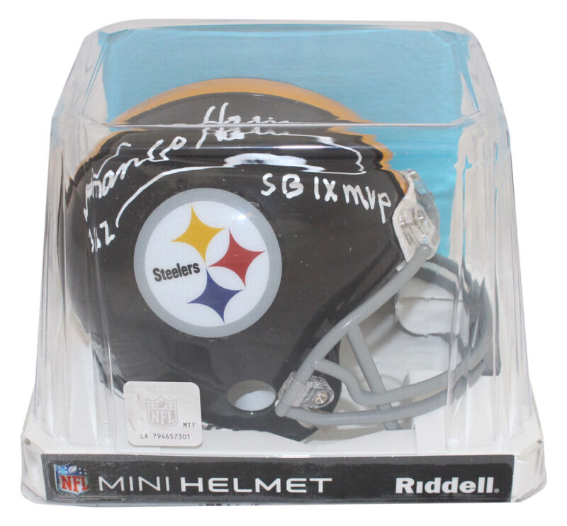 Franco Harris Signed Pittsburgh Steelers VSR4 63-76 Mini Helmet SB MVP BAS 39668