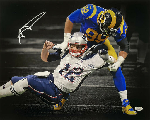 Aaron Donald Los Angeles Rams Signed 16x20 Tom Brady Spotlight Tackle Photo JSA COA (St. Louis), , 