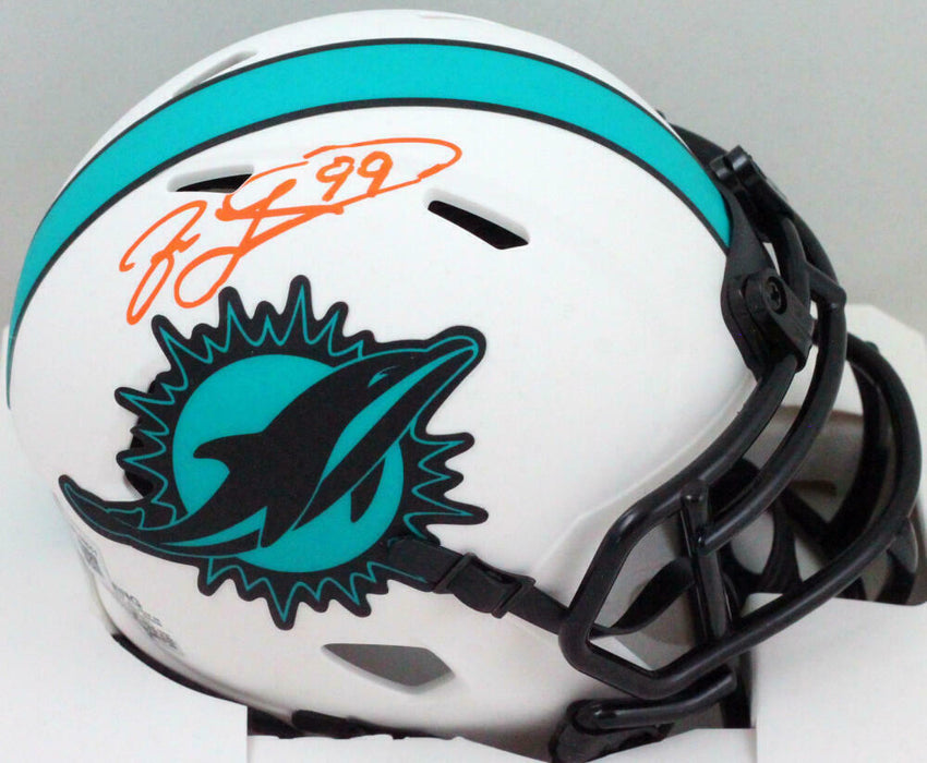 Jason Taylor Miami Dolphins Signed Lunar Mini Helmet (BAS COA)