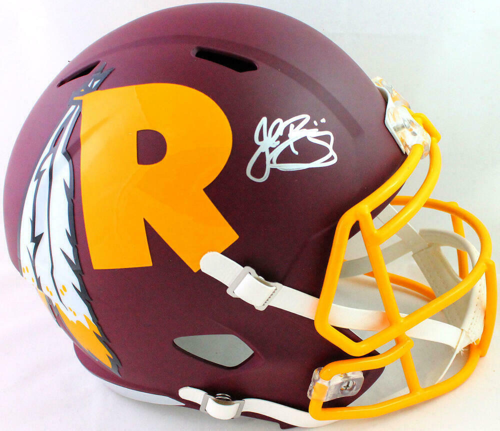 John Riggins Washington Redskins Signed Washington Full-sized Amp Speed Helmet *Silver (BAS COA)